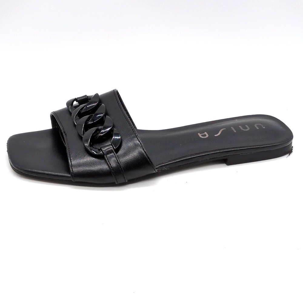 Unisa Black Chain Slide Sandal